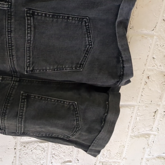 Old Navy Slouchy Straight Non-Stretch Black Jean Short Overalls - Picture 7 of 10